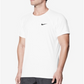 Camisa de natação Nike Hydroguard masculina, branca, tamanho P/P