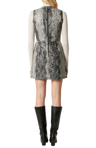 Vestido justo com estampa de cobra feminino French Connection, cinza, tamanho 8