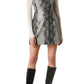 Vestido justo com estampa de cobra feminino French Connection, cinza, tamanho 8
