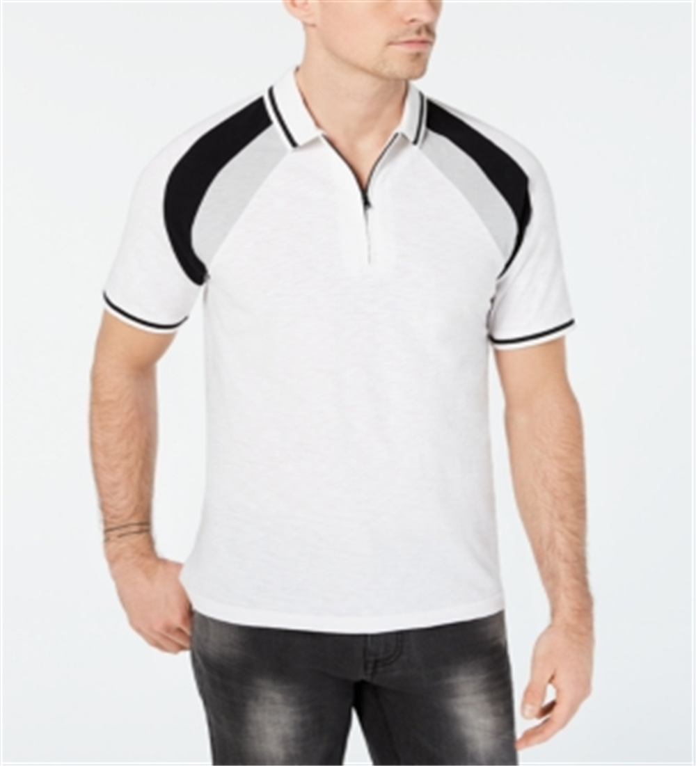 Camiseta polo masculina colorblocked da INC International Concepts, branca, tamanho XX-G