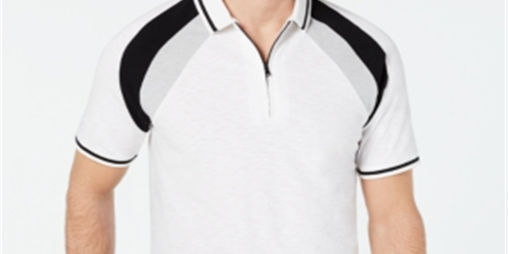 Camiseta polo masculina colorblocked da INC International Concepts, branca, tamanho XX-G