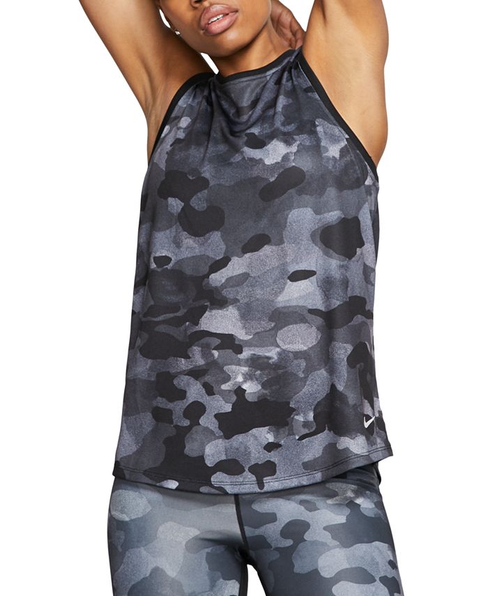 Camiseta regata Nike Dri-fit Camo Feminina Preta Tamanho P