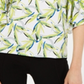 Blusa estampada com manga sino Alfani feminina, branca, tamanho pequeno P/M