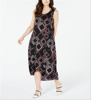 Vestido feminino Alfani com estampa geométrica e bainha tulipa, tamanho pequeno, vermelho