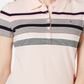 Camisa polo feminina Tommy Hilfiger com listras múltiplas, rosa, tamanho P