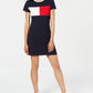 Vestido camiseta com logo feminino Tommy Hilfiger azul marinho tamanho extragrande