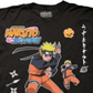 Camiseta gráfica masculina Naruto Dart preta tamanho grande