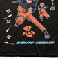 Camiseta gráfica masculina Naruto Dart preta tamanho grande