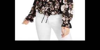 Ultra Flirt Junior's Smocked Off the Shoulder Top Black Size Large