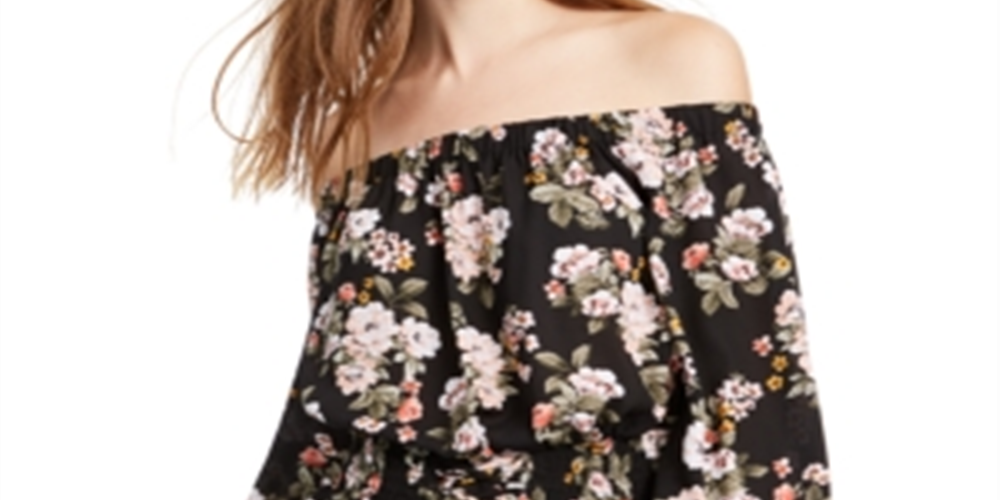 Blusa de ombro caído Ultra Flirt Junior, preta, tamanho grande