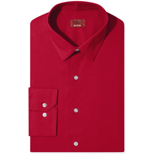 Camisa social masculina Alfani Spectrum Slim Fit com botões, vermelha, tamanho 16"-16,5" gola 34"-35" manga.