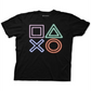 Camiseta gráfica masculina Playstation preta tamanho grande