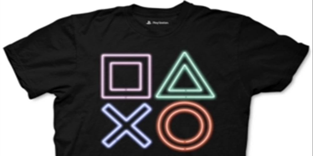 Camiseta gráfica masculina Playstation preta tamanho grande
