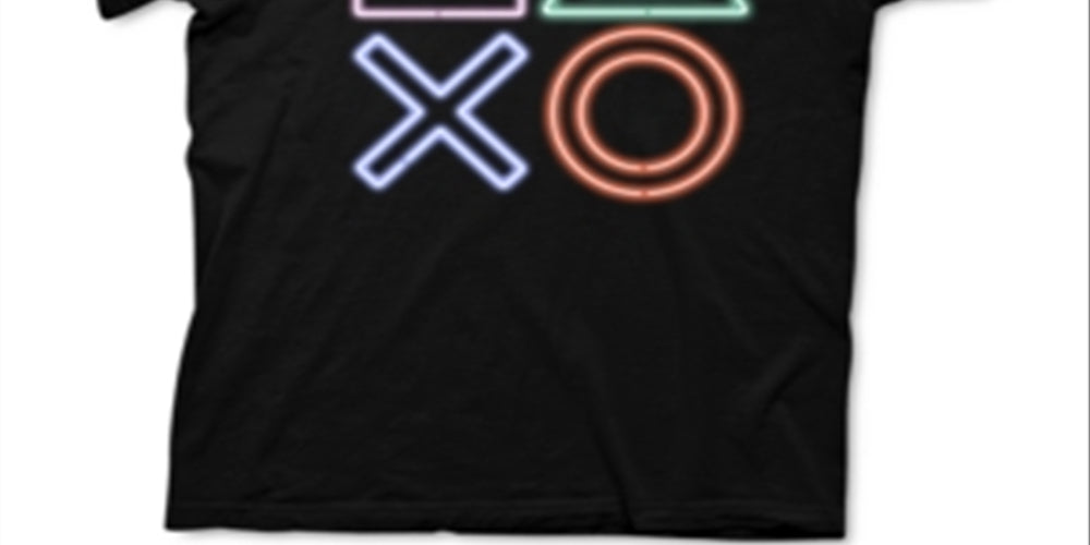 Camiseta gráfica masculina Playstation preta tamanho grande
