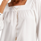 Top feminino com decote quadrado estilo &amp; co, branco, tamanho pequeno