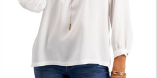 Top feminino com decote quadrado estilo &amp; co, branco, tamanho pequeno