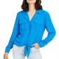 Camisa feminina com amarração frontal da INC International Concepts, azul, tamanho XX-G