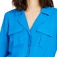 Camisa feminina com amarração frontal da INC International Concepts, azul, tamanho XX-G