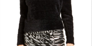 Suéter Bar III Feminino com Acabamento em Cílios Preto Tamanho P