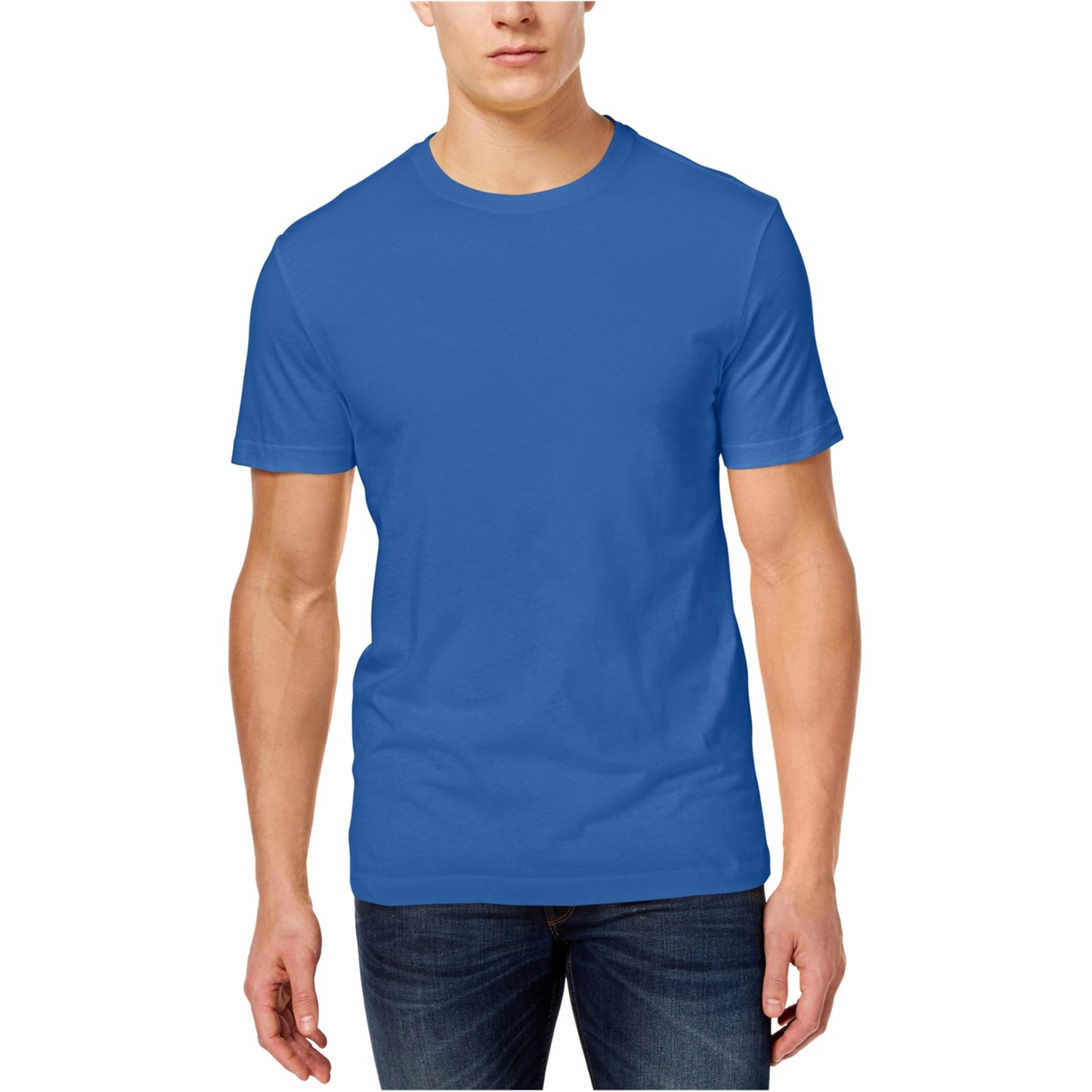 Camiseta básica masculina Club Room Performance, azul, tamanho médio