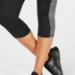 Leggings cropped femininas Ideology Colorblocked, pretas, tamanho XL 
