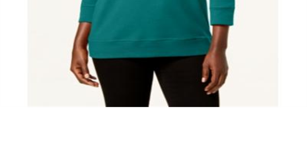 Karen Scott Top esportivo feminino com decote redondo, verde, tamanho XX-G