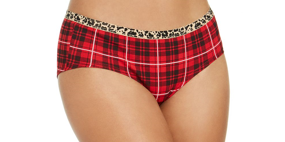 Roupa íntima hipster estampada feminina Jenni - vermelha, tamanho GG