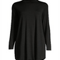 Túnica feminina de malha com gola alta Eileen Fisher, preta, tamanho extragrande