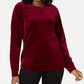 Moletom de veludo feminino Karen Scott, roxo, tamanho G