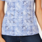 Camiseta feminina estampada com decote redondo Karen Scott, azul, tamanho médio