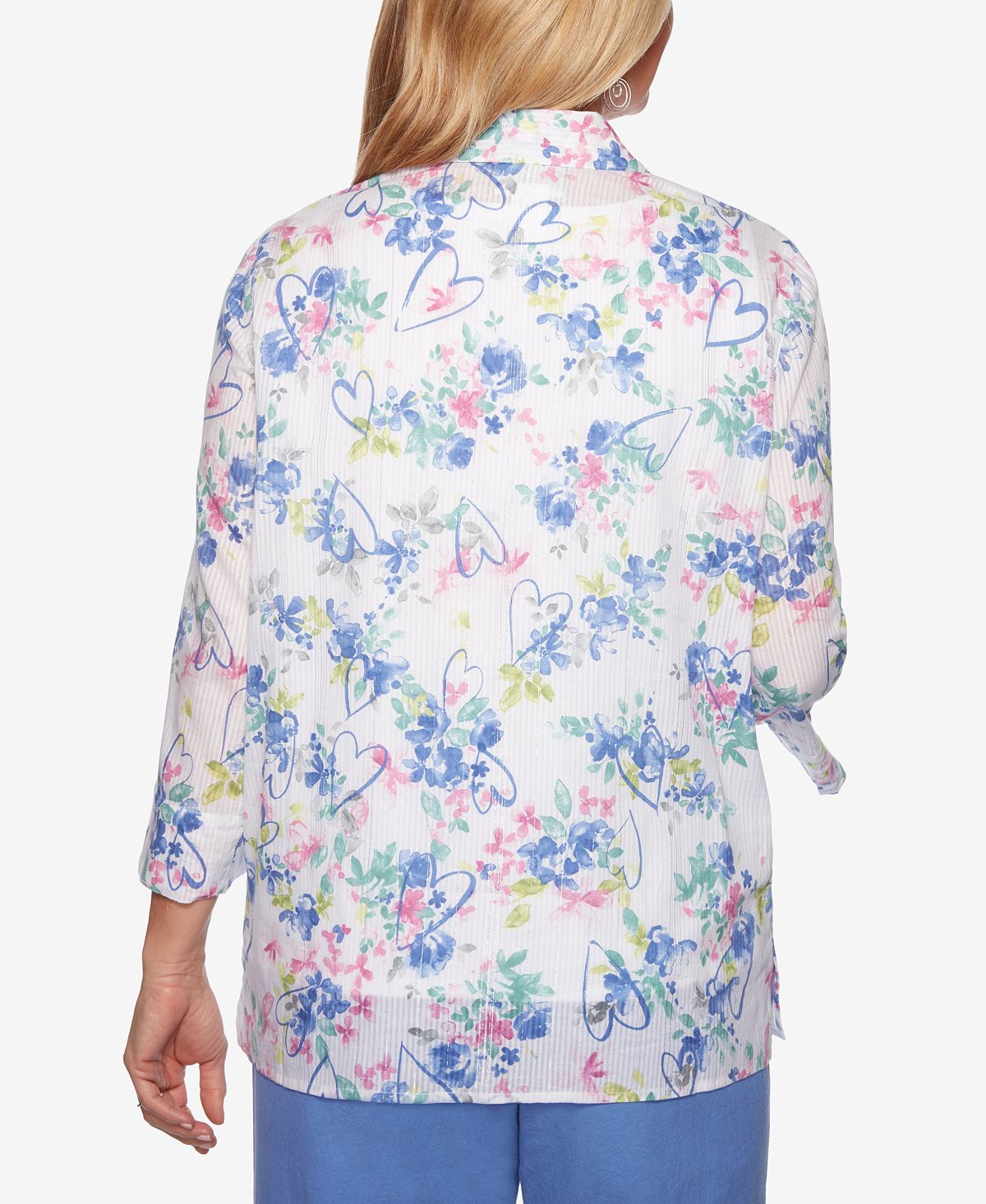 Alfred Dunner The Summer Wind Top em camadas feminino, branco, vários tamanhos, pequeno, extragrande