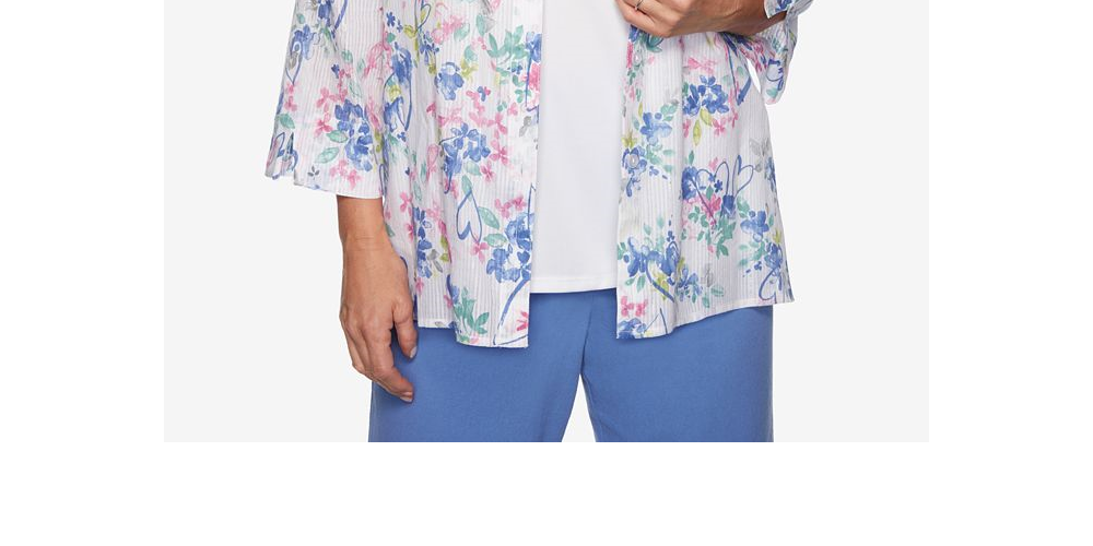 Alfred Dunner The Summer Wind Top em camadas feminino, branco, vários tamanhos, pequeno, extragrande