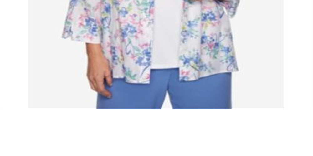 Alfred Dunner The Summer Wind Top em camadas feminino, branco, vários tamanhos, pequeno, extragrande