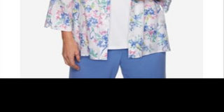 Alfred Dunner The Summer Wind Top em camadas feminino, branco, vários tamanhos, pequeno, extragrande