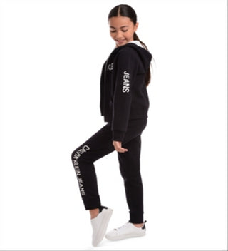 Calça de moletom Calvin Klein Big Girl's Logo preta tamanho 8-10
