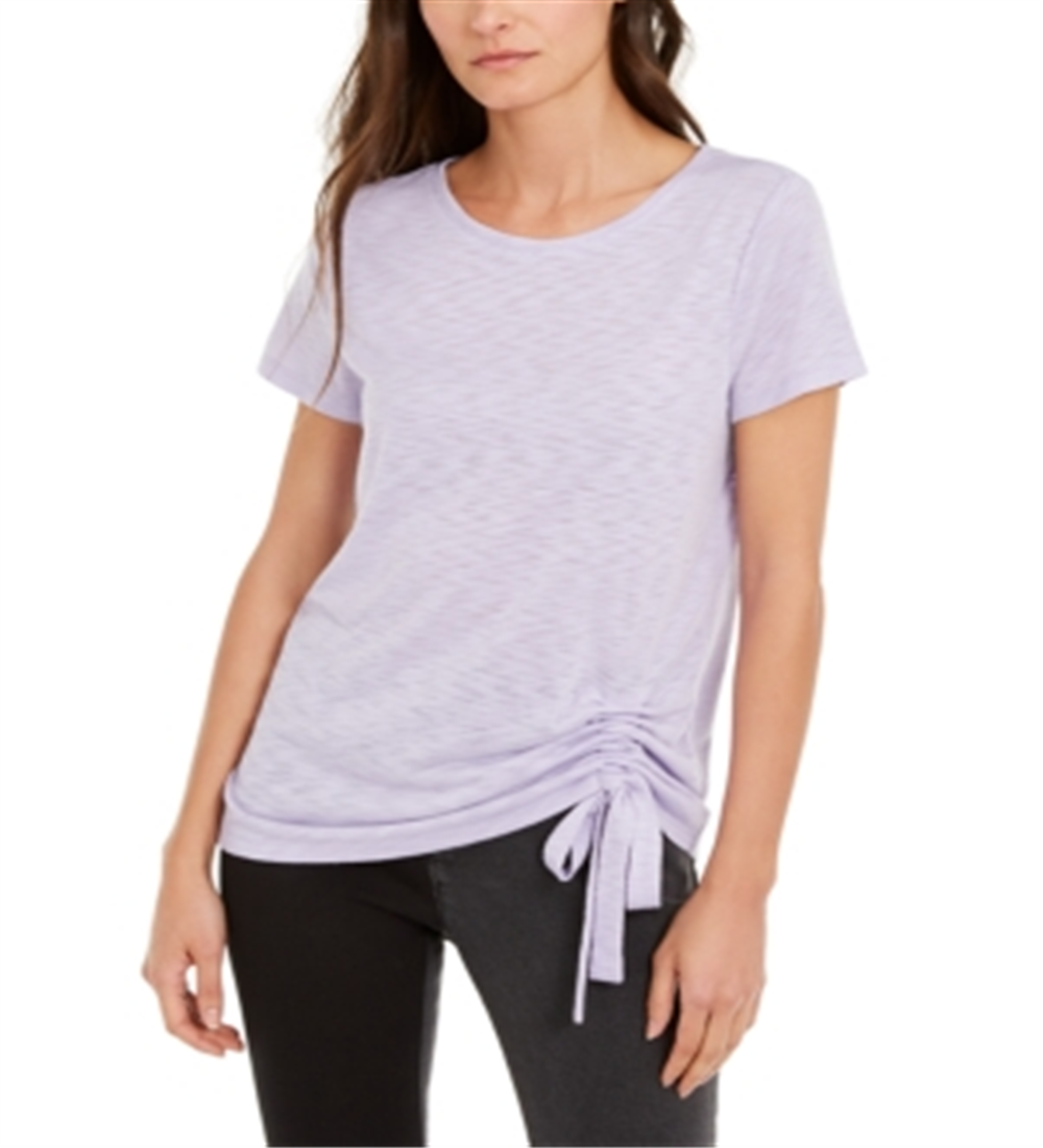 Camiseta feminina franzida INC International Concepts, roxa, tamanho P
