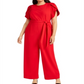 Macacão Calvin Klein Feminino Manga Tulipa Cinto Vermelho Tamanho 18W