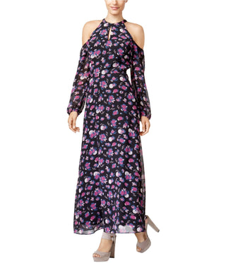 Vestido longo feminino Bar III com ombros descobertos, roxo, tamanho XX-G