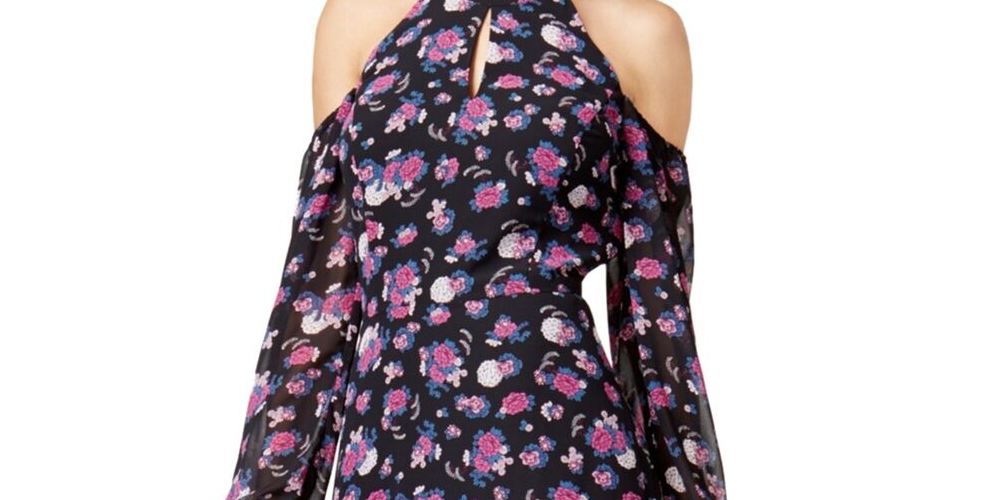 Vestido longo feminino Bar III com ombros descobertos, roxo, tamanho XX-G