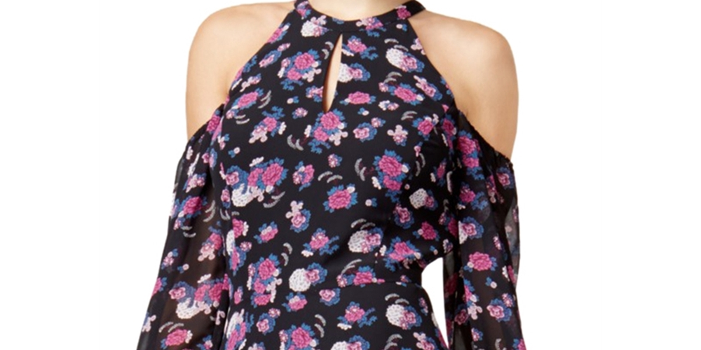 Vestido longo feminino Bar III com ombros descobertos, roxo, tamanho XX-G