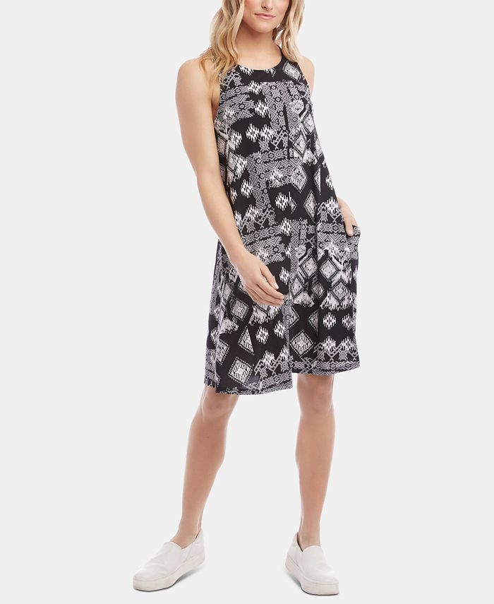 Vestido Chloe com estampa geométrica feminino Karen Kane, preto, tamanho P