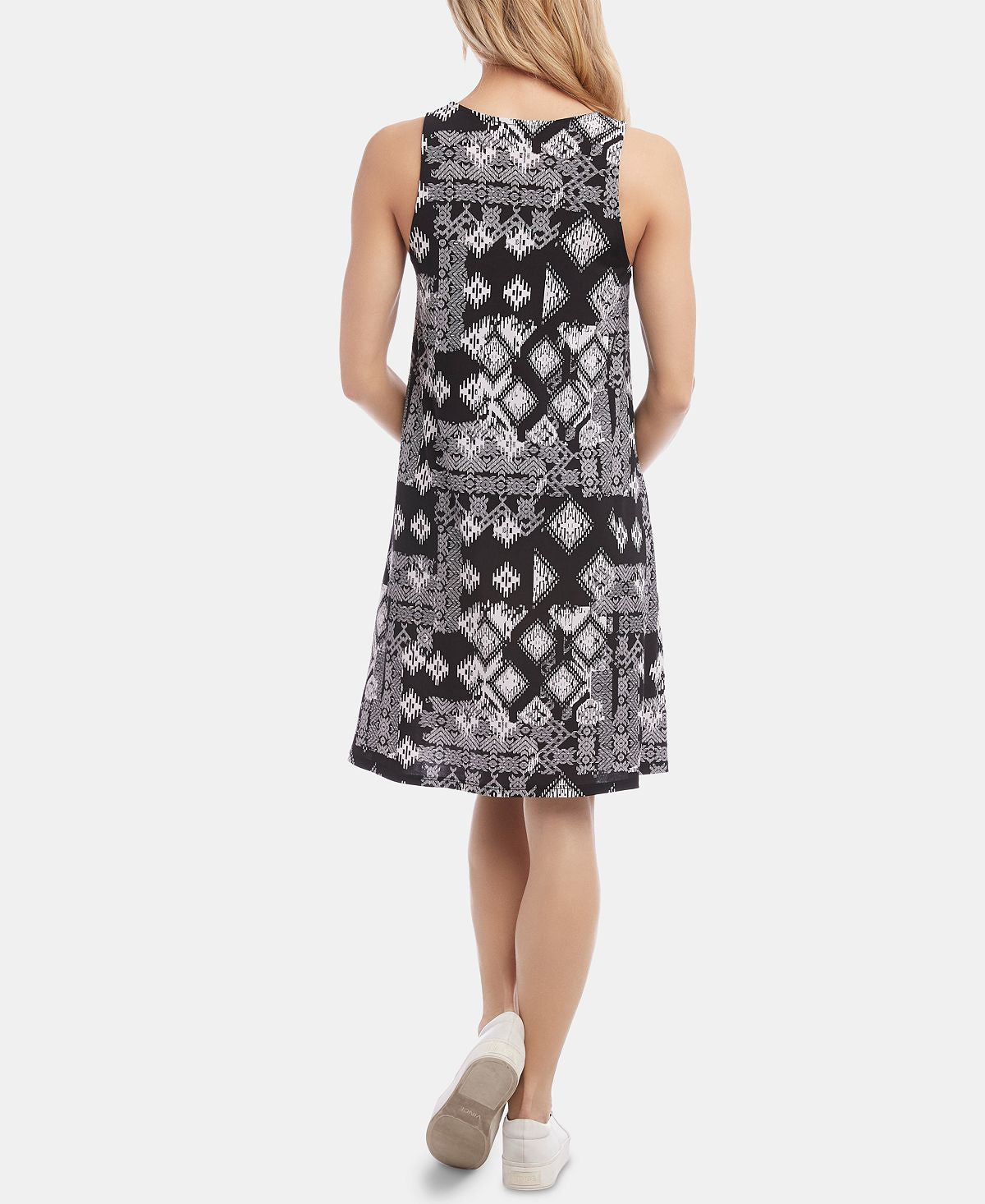 Vestido Chloe com estampa geométrica feminino Karen Kane, preto, tamanho P