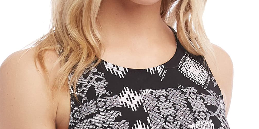 Vestido Chloe com estampa geométrica feminino Karen Kane, preto, tamanho P
