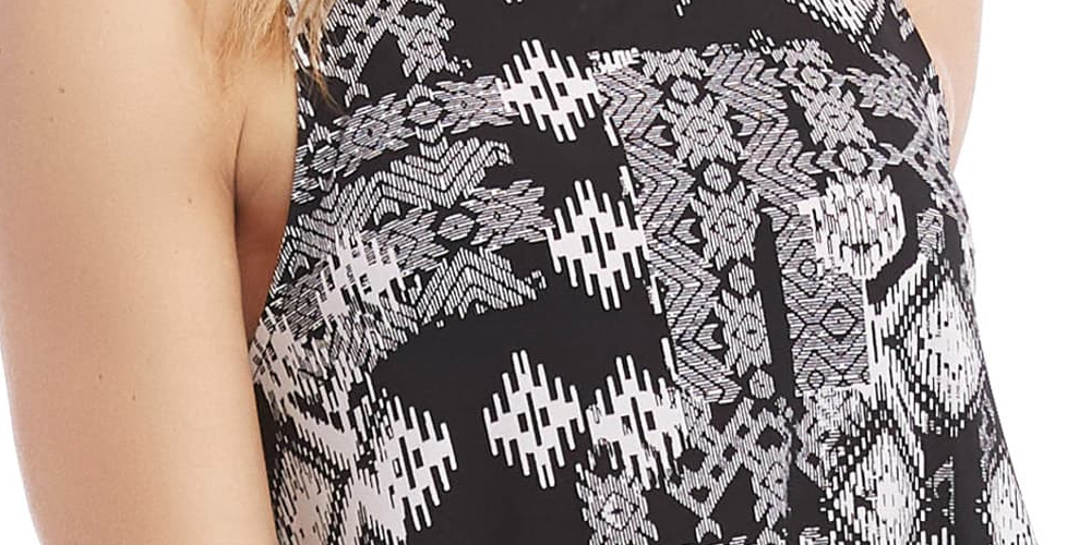 Vestido Chloe com estampa geométrica feminino Karen Kane, preto, tamanho P