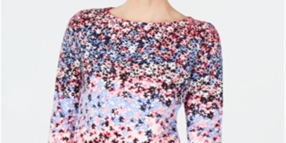 Top floral de algodão Pima feminino Charter Club, rosa, tamanho pequeno