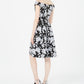 Vestido Calvin Klein Feminino Floral Sem Mangas Ombro a Ombro Comprimento Joelho Ajuste Flare Preto Tamanho 10