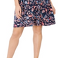 Vestido feminino estilo &amp; co com recorte floral e manga comprida acima do joelho, azul escuro, tamanho PP
