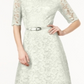 Vestido de renda com cinto feminino Charter Club, tamanho PP, branco