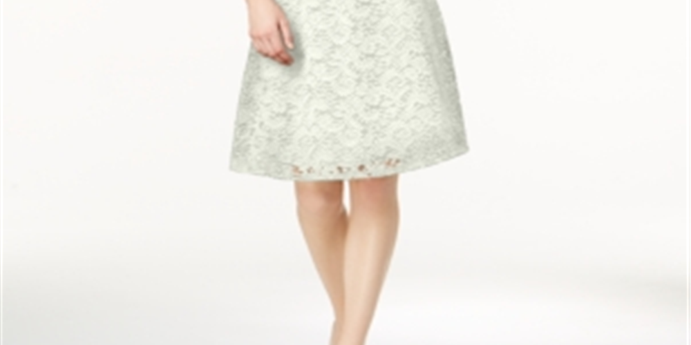 Vestido de renda com cinto feminino Charter Club, tamanho PP, branco