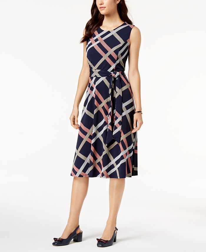 Vestido feminino estampado Charter Club, azul escuro, tamanho XXG